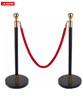 Queuing barrier posts black set of 2 with 1 rope